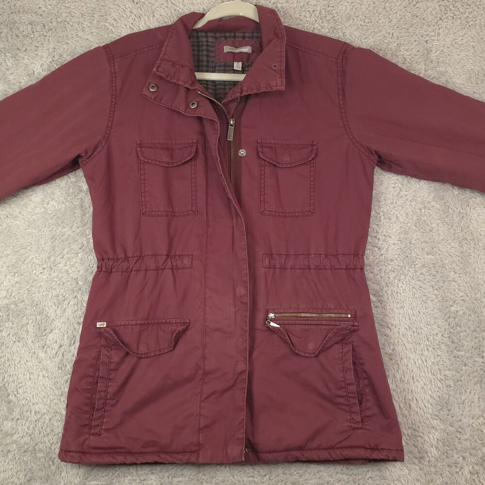 Horny Toad Ghostwriter Utility Jacket Full Zip Anorak Port Red Size Small Lined